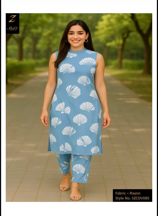 Blue_Cotton_Kurti_Pant_Set_For_Women