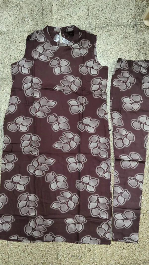 Brown_Cotton_Kurti_With_Pants_For_Women