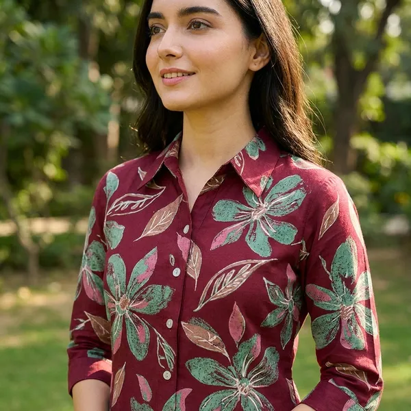 Maroon_Cotton_Kurta_Set_For_Women
