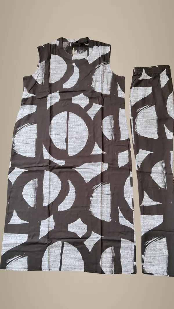 Brown_&_White_Cotton_Dress_For_Women
