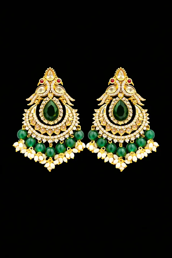 Green_Alloy_Earrings_For_Women