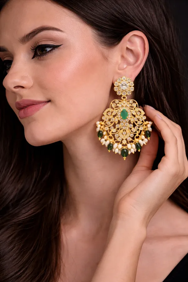Green_Alloy_Earrings_For_Women