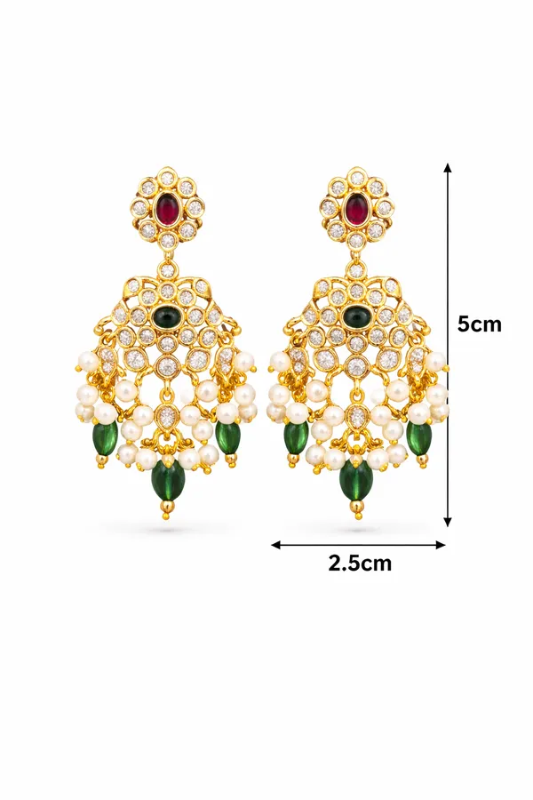 Green_And_Ruby_Alloy_Earrings_For_Women