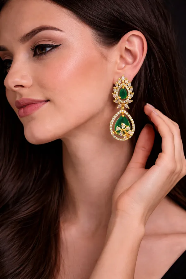 Green_Alloy_Earrings_For_Women