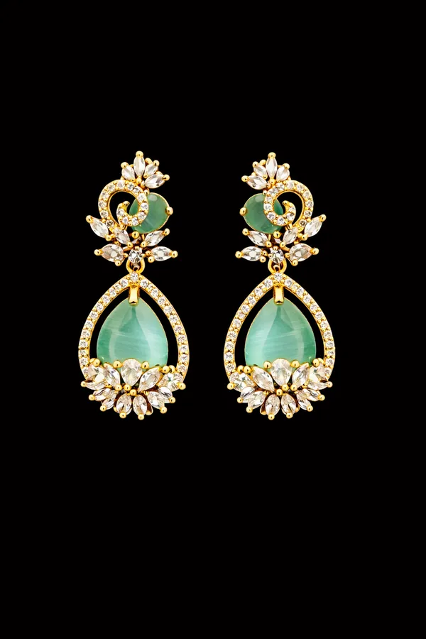 Mint_Green_Alloy_Earrings_For_Women