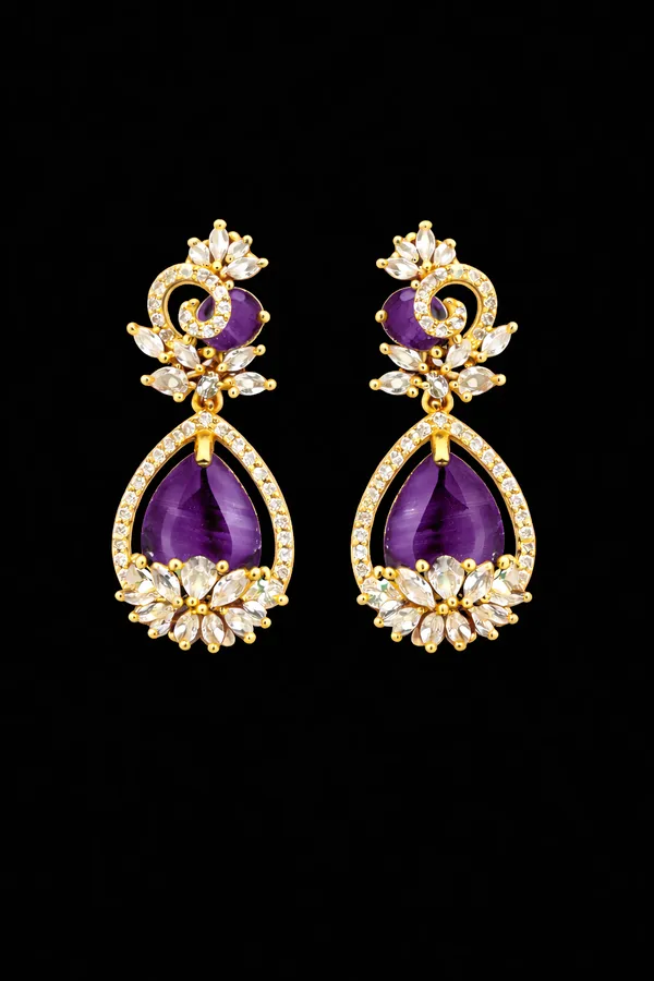 Purple_Alloy_Earrings_For_Women