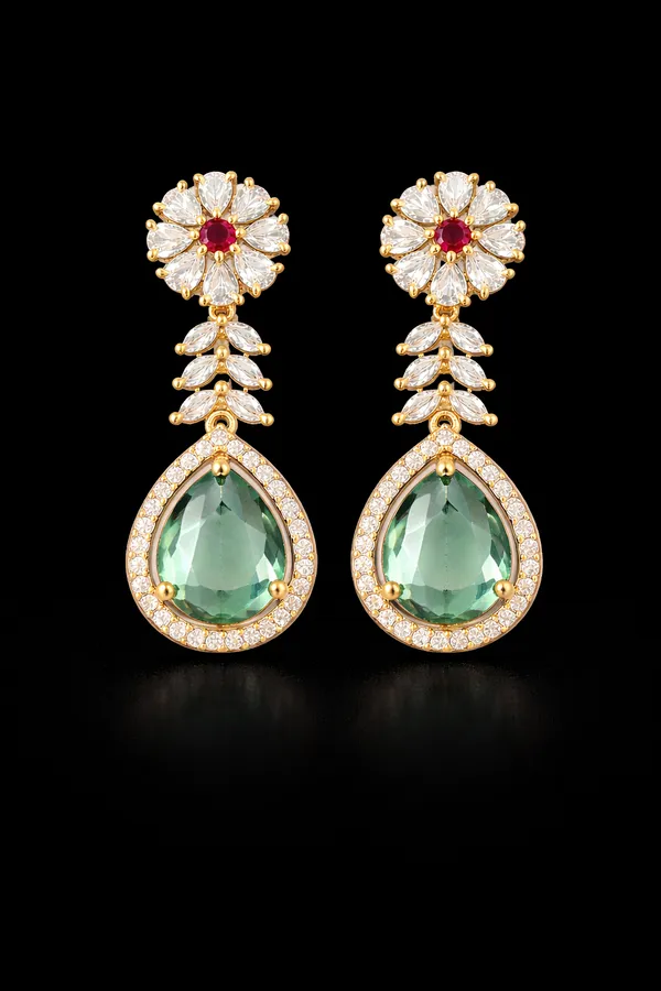 Mint_Green_Alloy_Earrings_For_Women