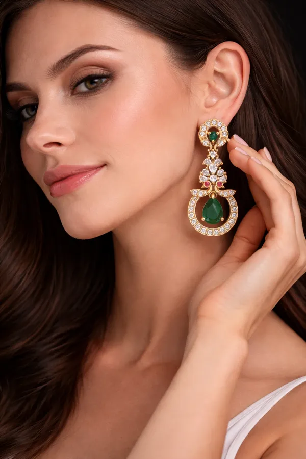 Green_Alloy_Earrings_For_Women