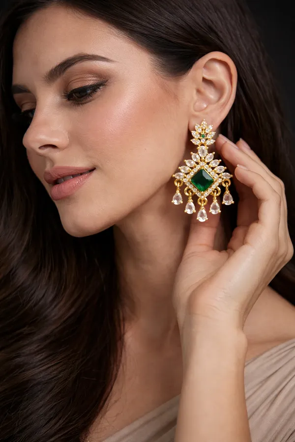 Emerald_Green_Alloy_Earrings_For_Women