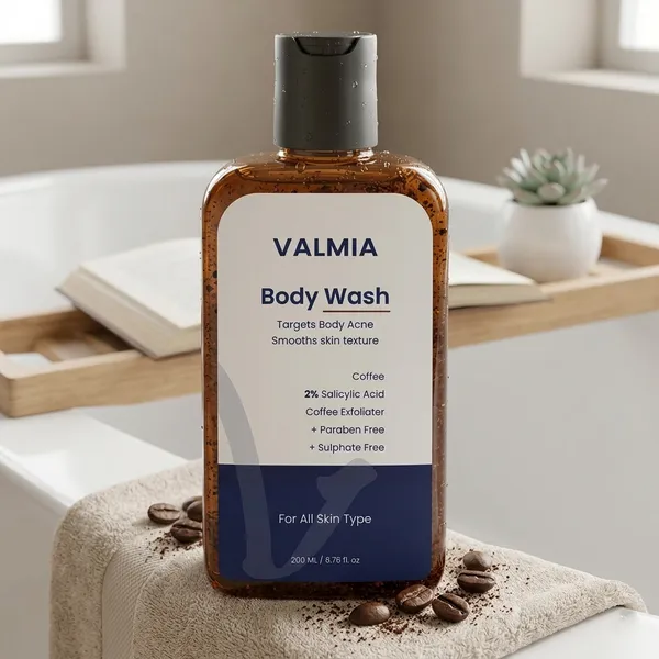 Valmia_2%_Salicylic_Acid_Body_Wash_With_Coffee_Exfoliator_for_Body_Acne,_Back_Acne_&_Pimples,_Deep_Pore_Cleansing_Exfoliating_Shower_Gel,_Paraben_&_Sulphate_Free_Moisturizing_Body_Cleanser_for_Oily_&_Acne_Prone_Skin_200ml