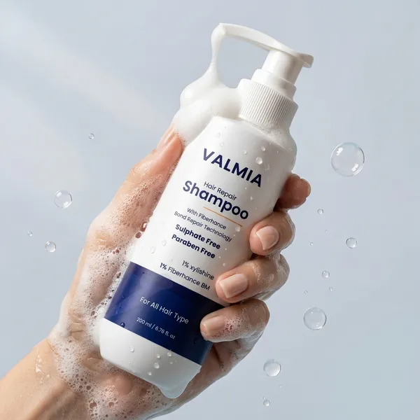 Valmia_Hair_Fall_Control_Shampoo_,_Sulphate_&_Paraben_Free,_Bond_Repair_Shampoo_,_Fiberhance_with_bond_repair_technology_,_Strengthens_&_Repairs_Damaged_Hair_,_Strengthening_and_Repairing_with_,_For_Strong,_Smooth_&_colored_,_Unisex_,_200ml