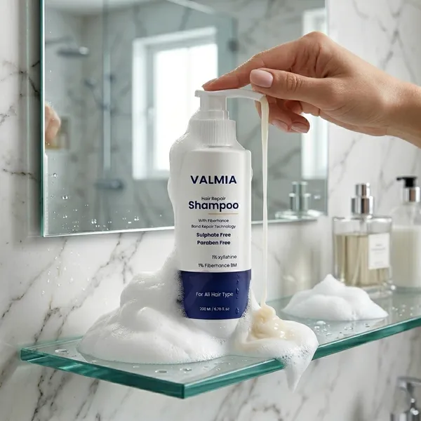 Valmia_Hair_Fall_Control_Shampoo_,_Sulphate_&_Paraben_Free,_Bond_Repair_Shampoo_,_Fiberhance_with_bond_repair_technology_,_Strengthens_&_Repairs_Damaged_Hair_,_Strengthening_and_Repairing_with_,_For_Strong,_Smooth_&_colored_,_Unisex_,_200ml