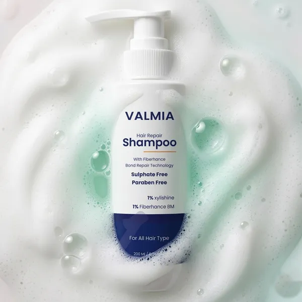 Valmia_Hair_Fall_Control_Shampoo_,_Sulphate_&_Paraben_Free,_Bond_Repair_Shampoo_,_Fiberhance_with_bond_repair_technology_,_Strengthens_&_Repairs_Damaged_Hair_,_Strengthening_and_Repairing_with_,_For_Strong,_Smooth_&_colored_,_Unisex_,_200ml