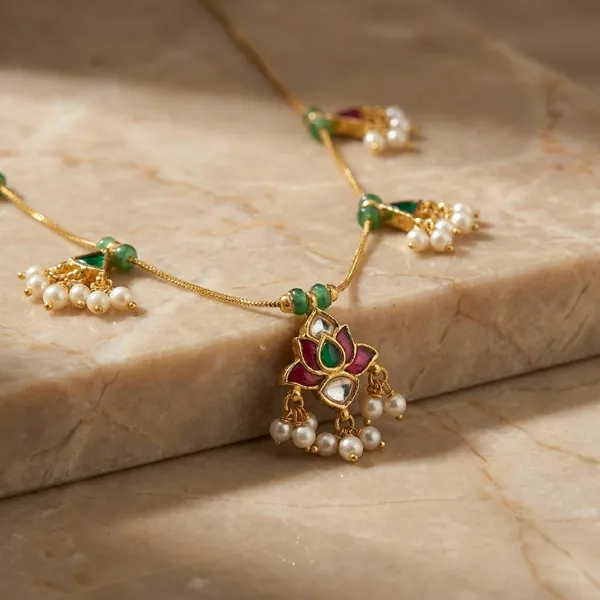 Invisible_Necklace_Traditional_Gold_Toned_Necklace_with_Colorful_Stone_Pendants