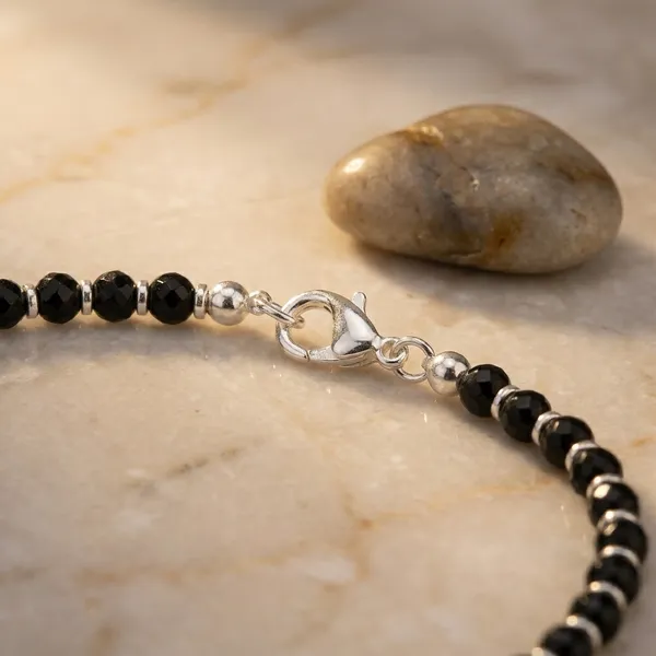 Pure_92.5_Silver_Elegant_Black_Beaded_Anklet_for_Women