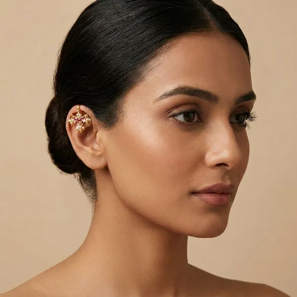 Traditional_Gold_Plated_Ear_Cuff_with_Pearls_and_Ruby