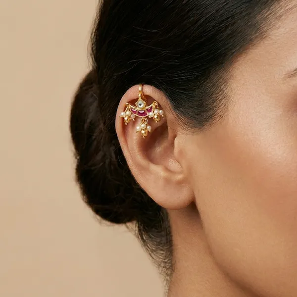 Traditional_Gold_Plated_Ear_Cuff_with_Pearls_and_Ruby