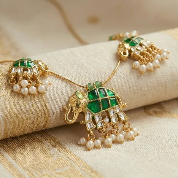 Invisible_Necklace_with_Kundan_and_Jadau_Elephant_Traditional_Indian_Gold_Plated_Adjustable_Necklace_set