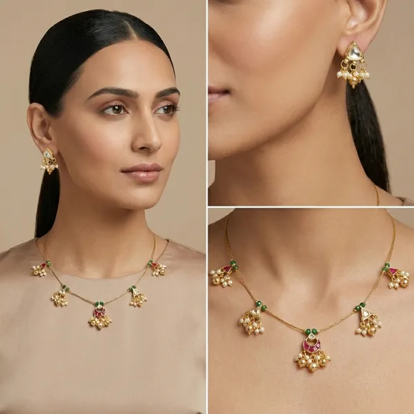 Invisible_Necklace_Traditional_Gold_Toned_Kundan_Necklace_Set_with_Earrings