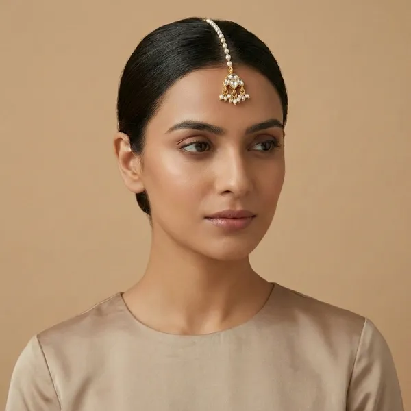Traditional_Maang_Tikka_with_White_Pearls_and_Kundan_Work