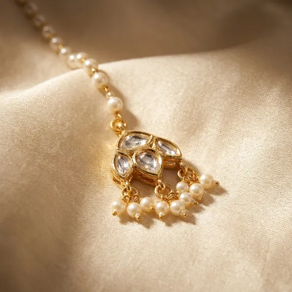 Traditional_Maang_Tikka_with_White_Pearls_and_Kundan_Work