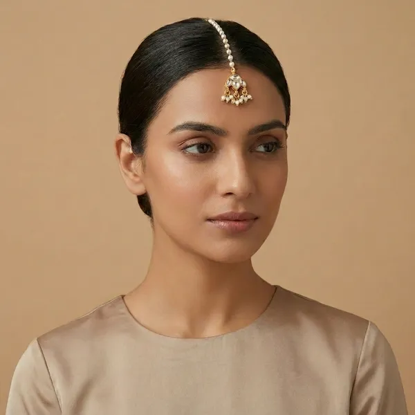 Traditional_Maang_Tikka_with_White_Pearls_and_Kundan_Work