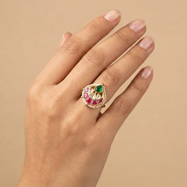 Traditional_Kundan_Meenakari_Ring_with_Green_and_Pink_Stones