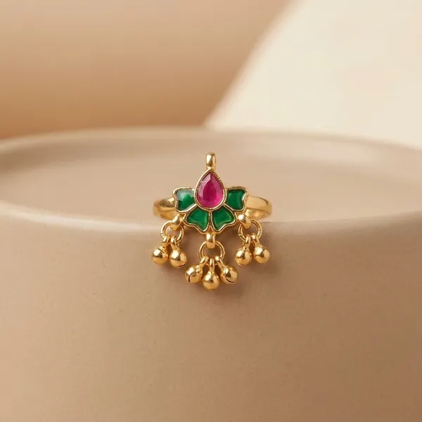 Traditional_Gold_Plated_Floral_Toe_Ring_with_Ruby_and_Emerald_Stones