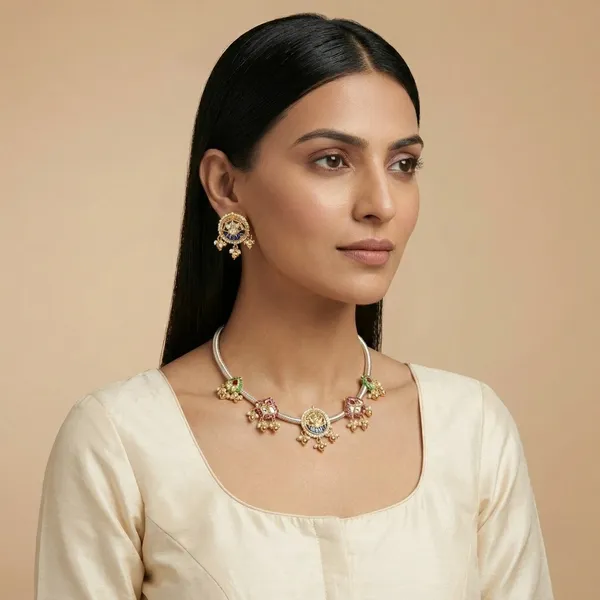 Traditional_Golden_Hasli_Necklace_Set_with_Colorful_Kundan_Work_and_Matching_Earrings