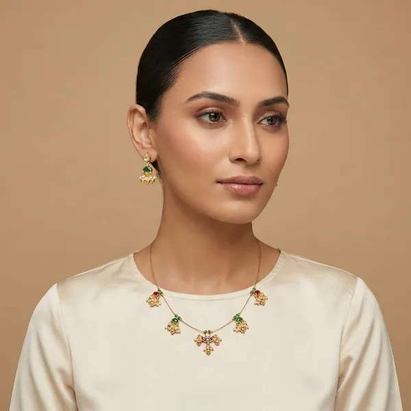 Invisible_Necklace_Traditional_Gold_Tone_Necklace_Set_with_Colorful_Stone_Embellishment