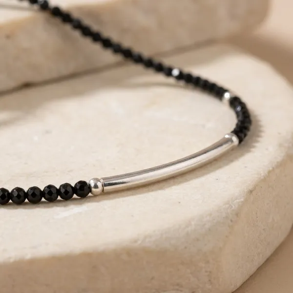 Pure_92.5_Silver_Black_Beaded_Anklet_with_Silver_Accents