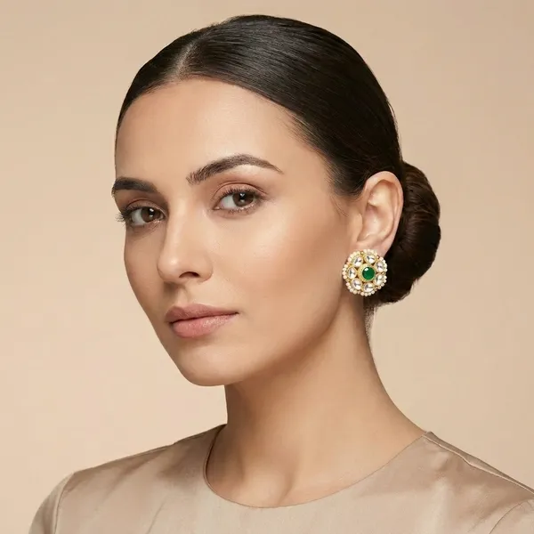 Traditional_Kundan_Stud_Earrings_with_Green_Stone_and_Pearl_Border