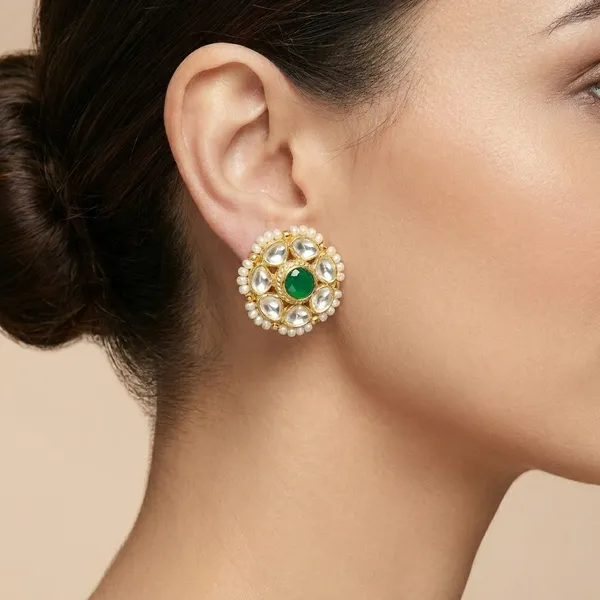 Traditional_Kundan_Stud_Earrings_with_Green_Stone_and_Pearl_Border