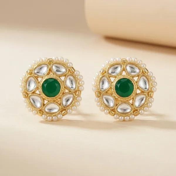 Traditional_Kundan_Stud_Earrings_with_Green_Stone_and_Pearl_Border