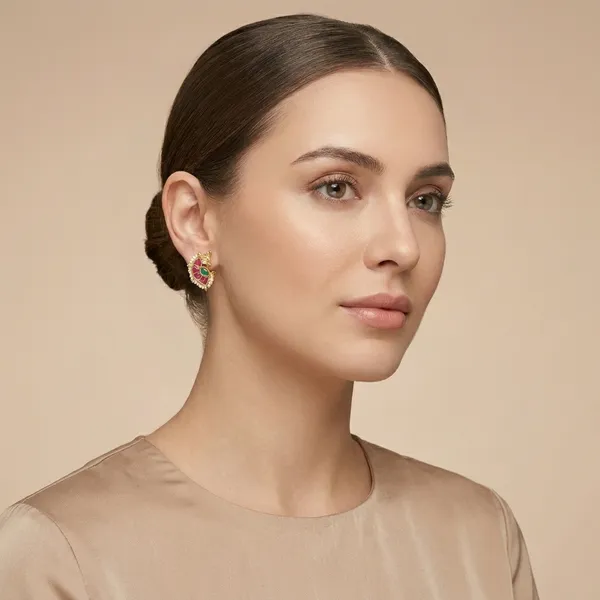 Peacock_Design_Kemp_Stone_Stud_Earrings_for_Women