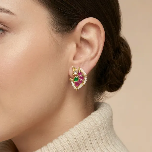 Peacock_Design_Kemp_Stone_Stud_Earrings_for_Women