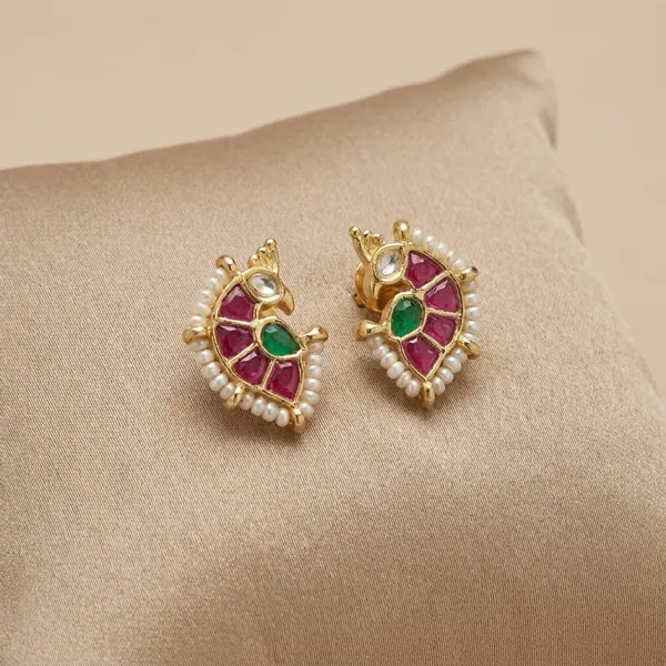 Peacock_Design_Kemp_Stone_Stud_Earrings_for_Women