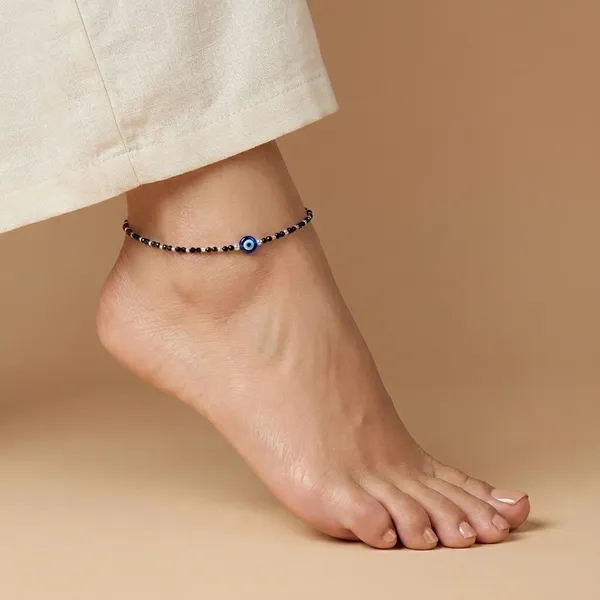 Pure_92.5_Silver_Evil_Eye_Beaded_Anklet_with_Black_Beads