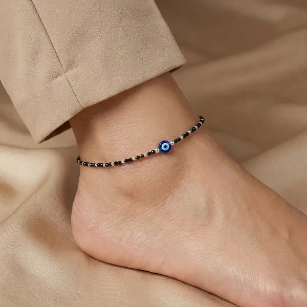 Pure_92.5_Silver_Evil_Eye_Beaded_Anklet_with_Black_Beads