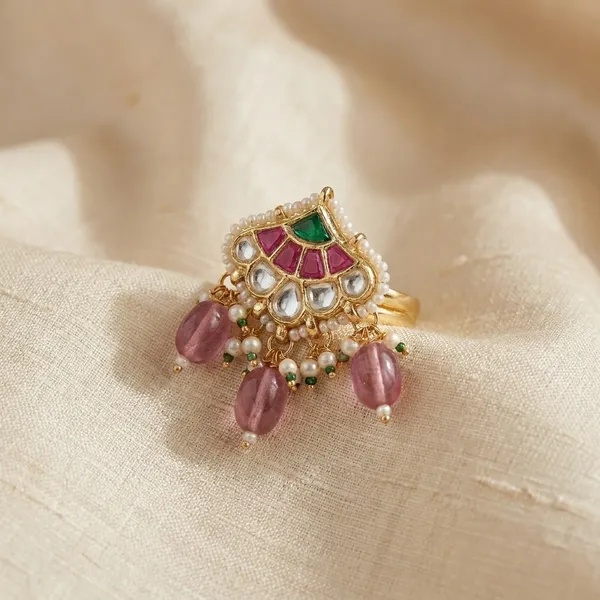 Traditional_Kundan_Minakari_Ring_with_Dangling_Pink_Gemstones