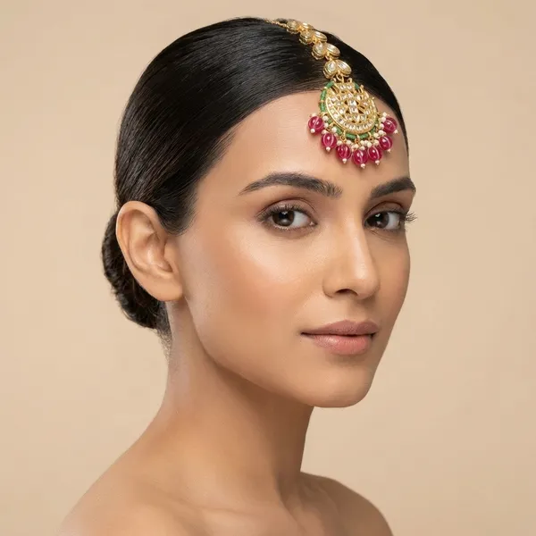 Maang_Tikka___Traditional_Gold_Plated_Kundan_Jewelry_with_Beaded_Drops