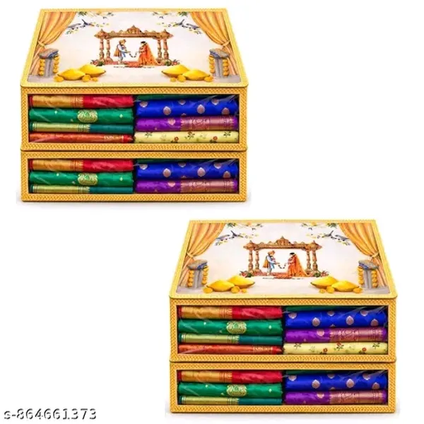 Decorative_Saree_Storage_Box_With_Wedding_Design_-_Set_Of_2_Stackable_Organizers
