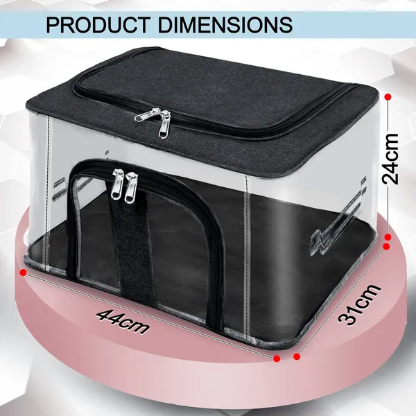 Pack_Of_3_|_33_Ltr_Pvc_Transparent_Moisture_Proof_Storage_Box_For_Clothes_|_Under-Bed_Closet_Wardrobe_Organizer_Bag_For_Clothes_With_Carry_Handle_(44_X_31_X_24_Cm)_|_Black