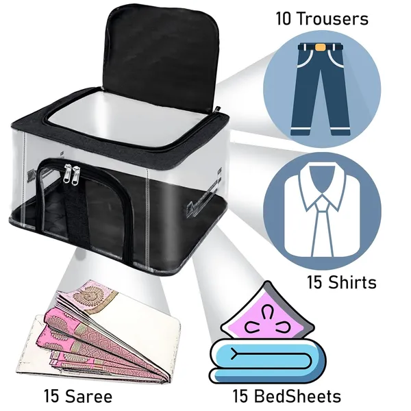 Pack_Of_4_|_33_Ltr_Pvc_Transparent_Moisture_Proof_Storage_Box_For_Clothes_|_Under-Bed_Closet_Wardrobe_Organizer_Bag_For_Clothes_With_Carry_Handle_(44_X_31_X_24_Cm)_|_Black