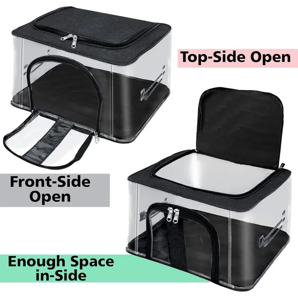 Pack_Of_5_|_33_Ltr_Pvc_Transparent_Moisture_Proof_Storage_Box_For_Clothes_|_Under-Bed_Closet_Wardrobe_Organizer_Bag_For_Clothes_With_Carry_Handle_(44_X_31_X_24_Cm)_|_Black