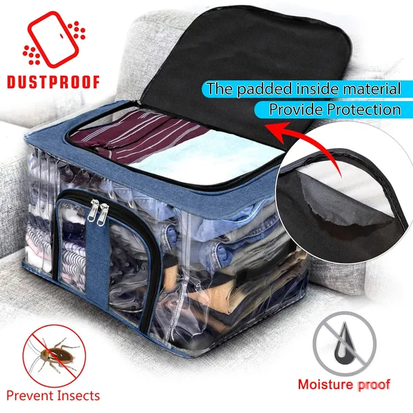 Pack_Of_2_|_33_Ltr_Pvc_Transparent_Moisture_Proof_Storage_Box_For_Clothes_|_Under-Bed_Closet_Wardrobe_Organizer_Bag_For_Clothes_With_Carry_Handle_(44_X_31_X_24_Cm)_|_Blue