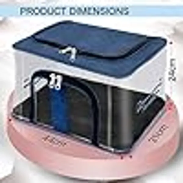 Pack_Of_3_|_33_Ltr_Pvc_Transparent_Moisture_Proof_Storage_Box_For_Clothes_|_Under-Bed_Closet_Wardrobe_Organizer_Bag_For_Clothes_With_Carry_Handle_(44_X_31_X_24_Cm)_|_Blue