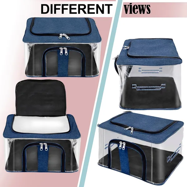 Pack_Of_5_|_33_Ltr_Pvc_Transparent_Moisture_Proof_Storage_Box_For_Clothes_|_Under-Bed_Closet_Wardrobe_Organizer_Bag_For_Clothes_With_Carry_Handle_(44_X_31_X_24_Cm)_|_Blue