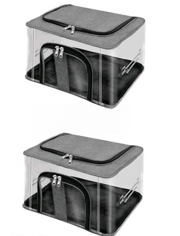 Pack_Of_2_|_33_Ltr_Pvc_Transparent_Moisture_Proof_Storage_Box_For_Clothes_|_Under-Bed_Closet_Wardrobe_Organizer_Bag_For_Clothes_With_Carry_Handle_(44_X_31_X_24_Cm)_|_Grey