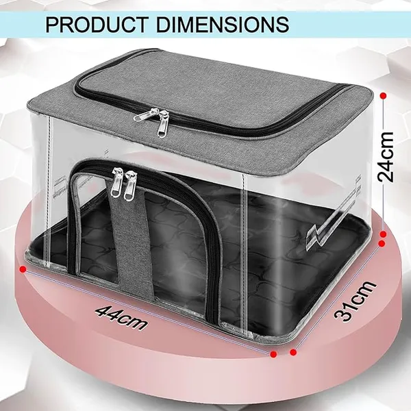 Pack_Of_3_|_33_Ltr_Pvc_Transparent_Moisture_Proof_Storage_Box_For_Clothes_|_Under-Bed_Closet_Wardrobe_Organizer_Bag_For_Clothes_With_Carry_Handle_(44_X_31_X_24_Cm)_|_Grey